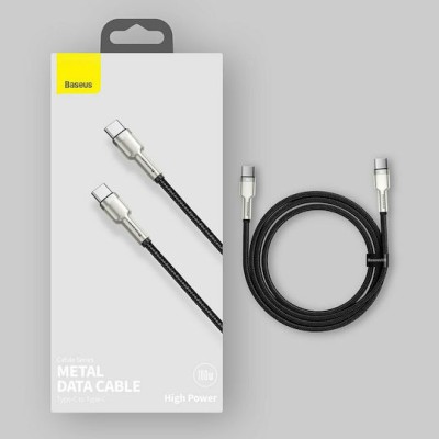 Baseus Braided USB 2.0 Cable USB-C male - USB-C male Black 1m (CATJK-C01) Baseus Braided USB 2.0 Cable USB-C male - USB-C male Black 1m (CATJK-C01)